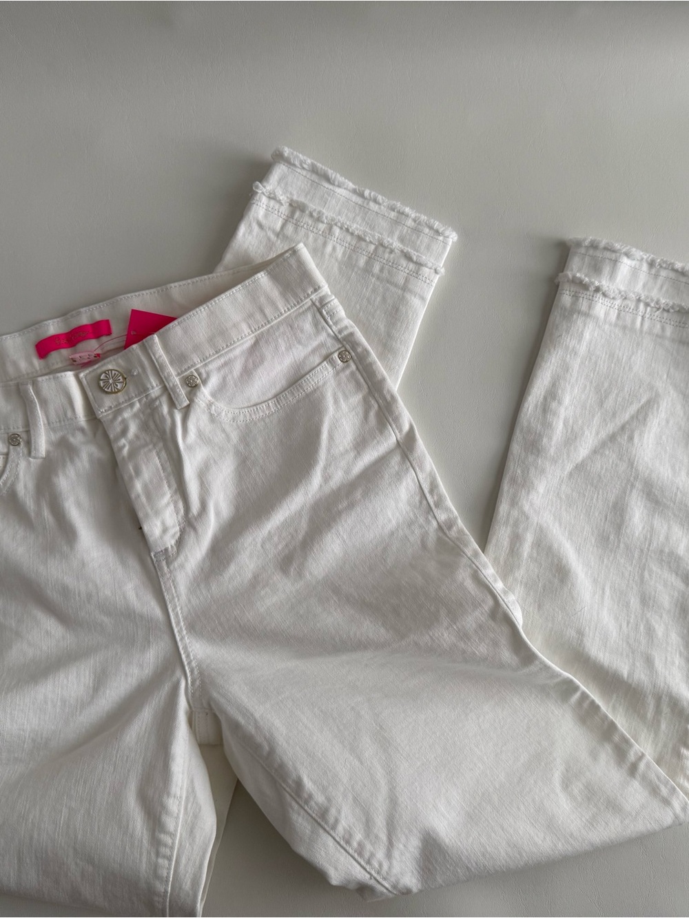 Lilly Pulitzer White High-Rise Straight Jeans
